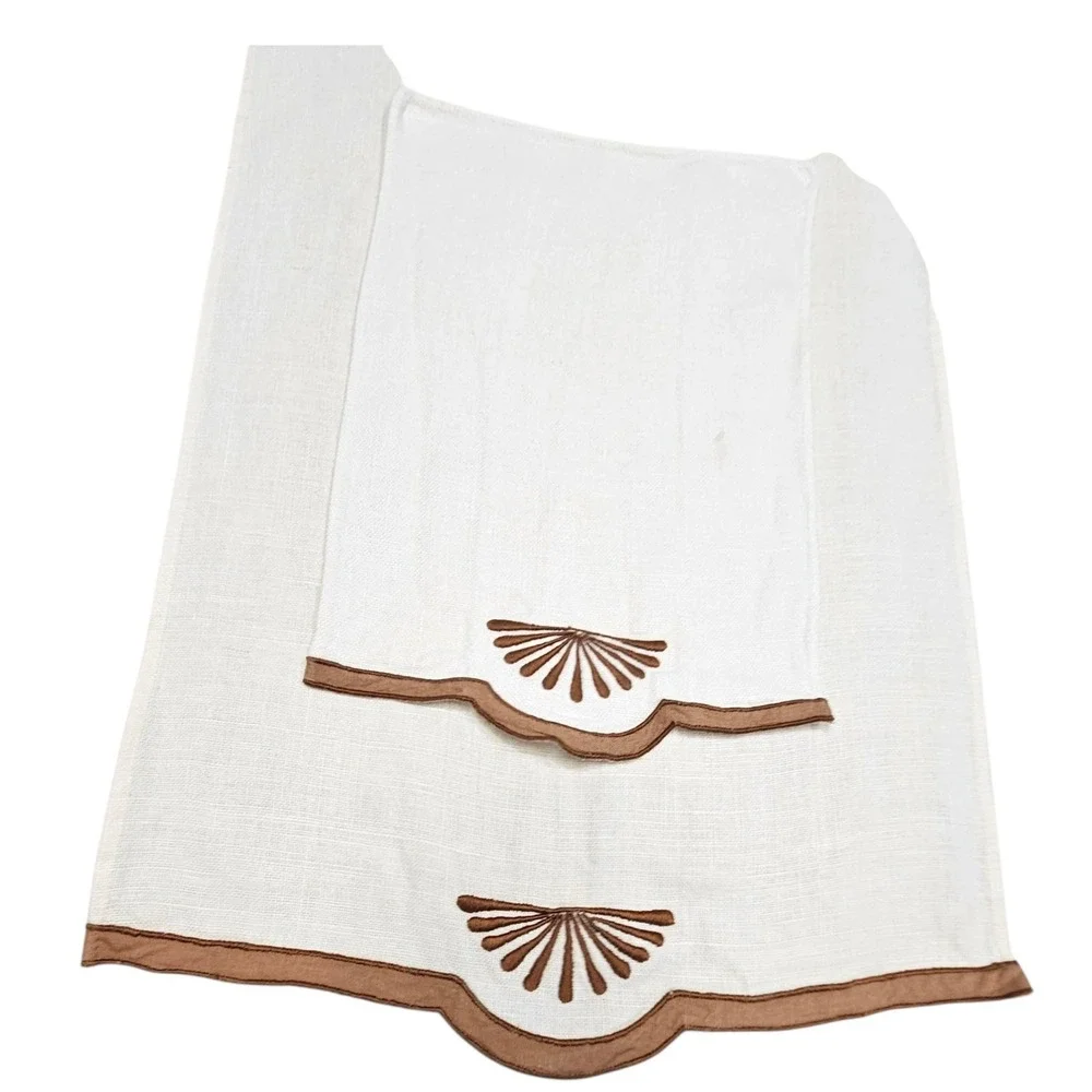 Constance Leitering MCM Linen Dish Towel Set Hand Embroidered Barcelona 70s 60s‎